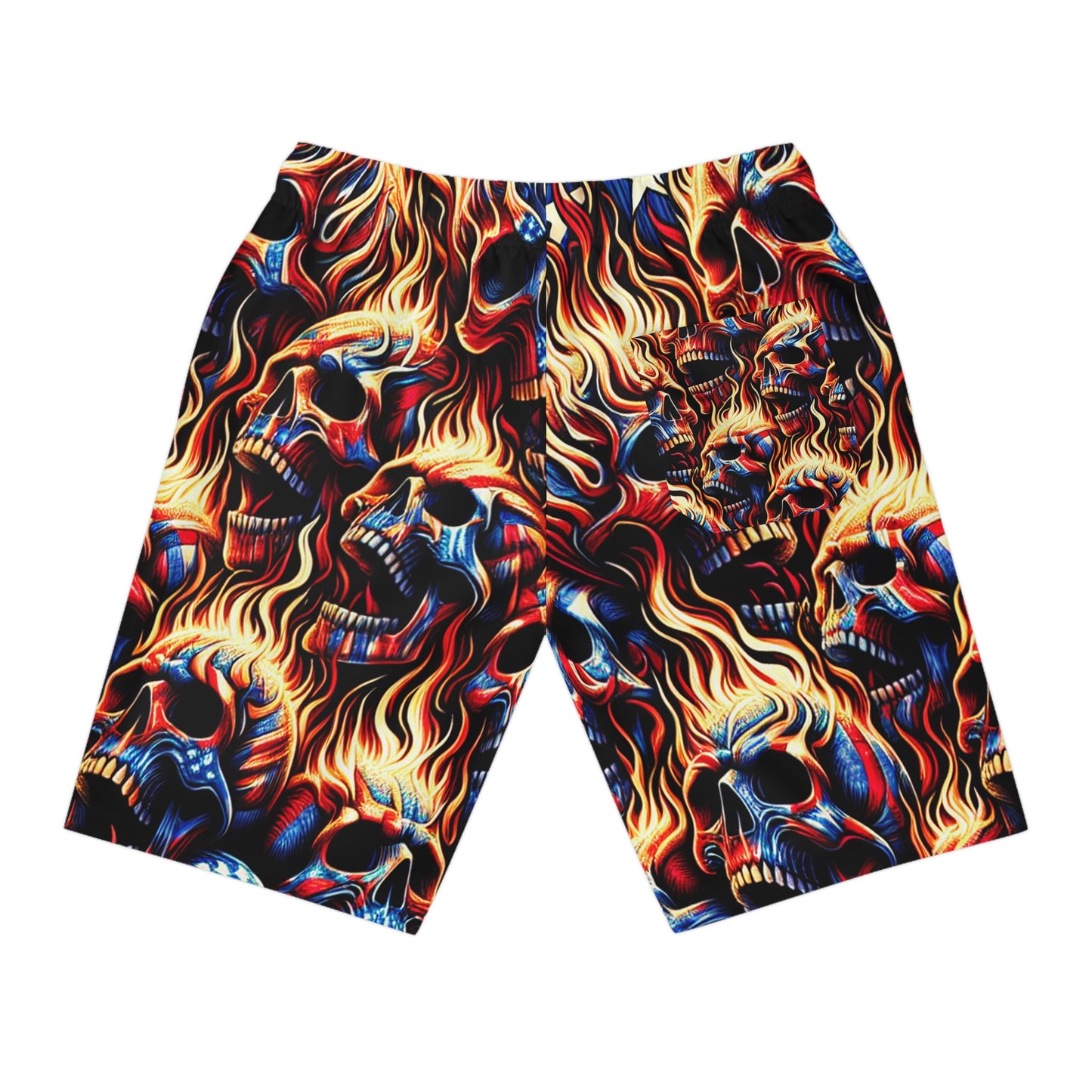 Skull Inferno Patriotic Spectacle Shorts - Patriotic Streetwear Shorts