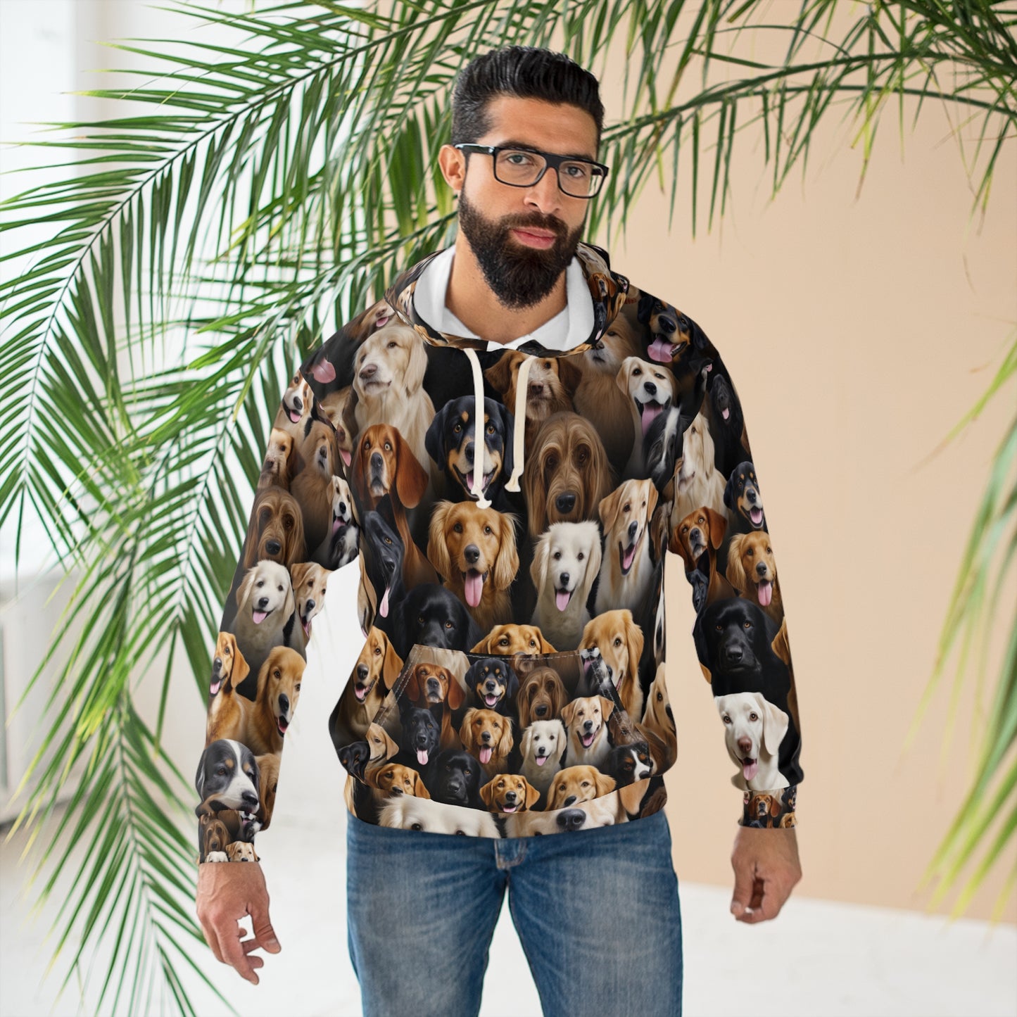 Photo-Quality Dog Pattern Hoodie - Bold Dog Art Hoodie