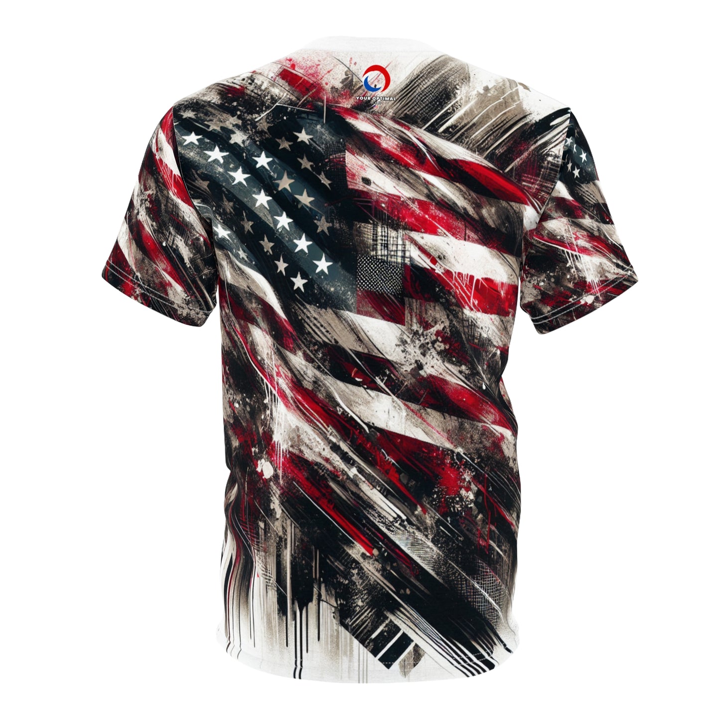 American Resilience: Distressed Flag Graffiti Splatter Grunge Streetwear T-Shirt - Patriotic Streetwear Tee