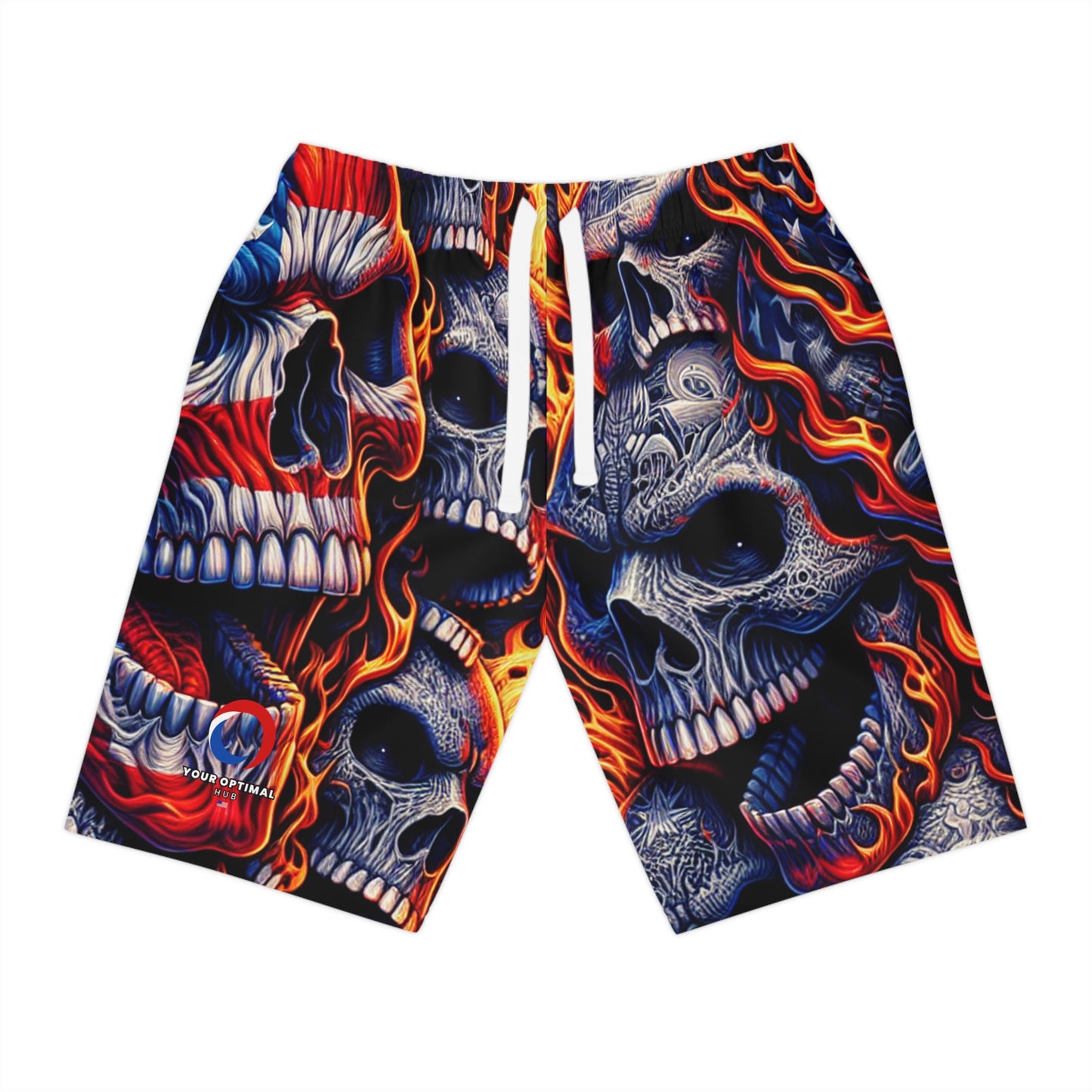 Skull Inferno Patriotic Aesthetics Men's Shorts - Patriotic Streetwear Shorts