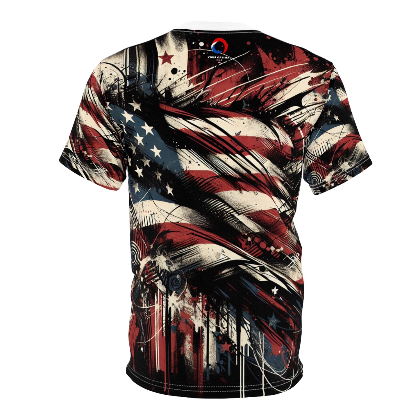 Raw Resilience: Distressed American Flag Graffiti Grunge Streetwear T-shirt, Crafted for Bold Patriot Style - Patriotic Streetwear Tee