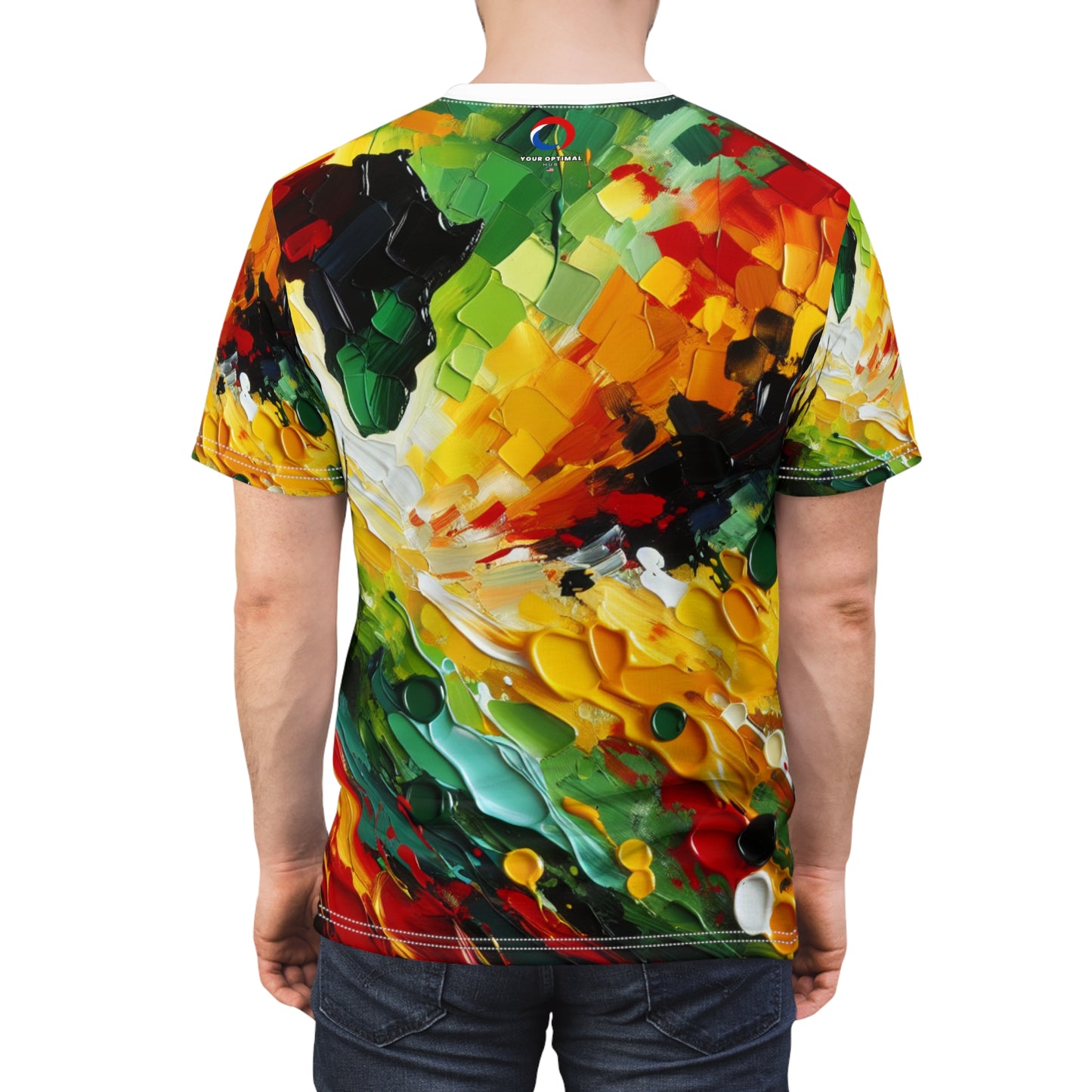 Rastafarian Abstract Art T-Shirt - Vibrant Colors & Energy, Celebrating Unity & Freedom - Rastafarian Abstract Art-Inspired Tee