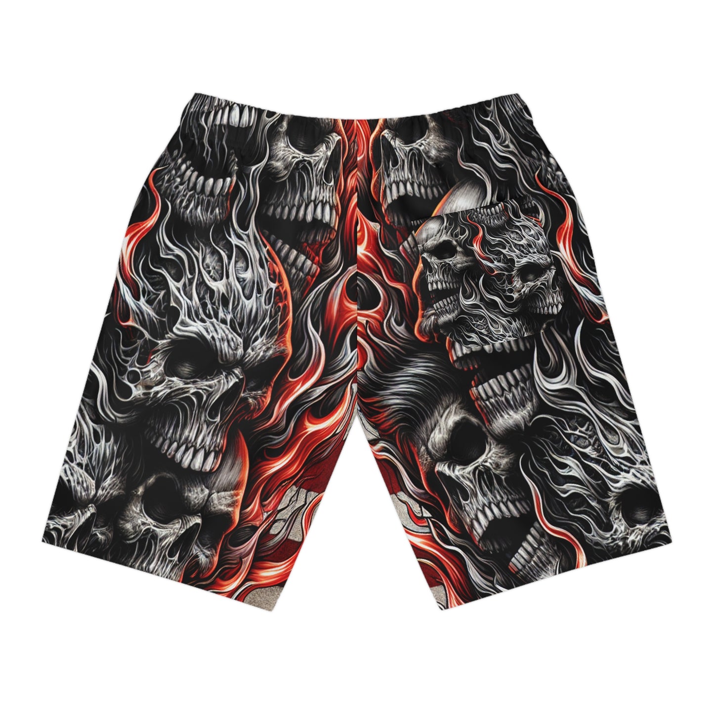 Inferno Patriot: American Freedom Flames & Skulls Shorts - Patriotic Streetwear Shorts