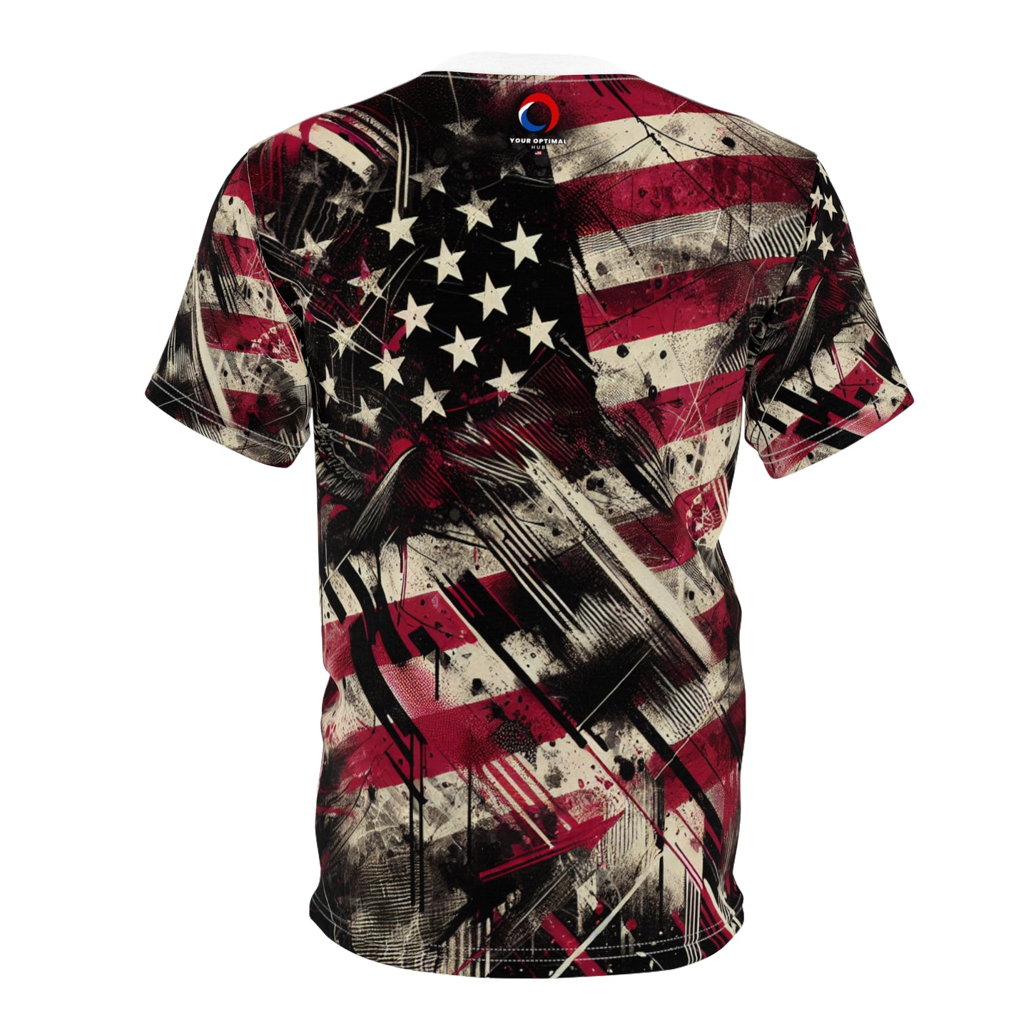 Urban Resilience: Grunge Streetwear T-Shirt - Powerful Weathered American Flag Graffiti Design - Patriotic Edgy Fashion Essential - Patriotic Streetwear Tee