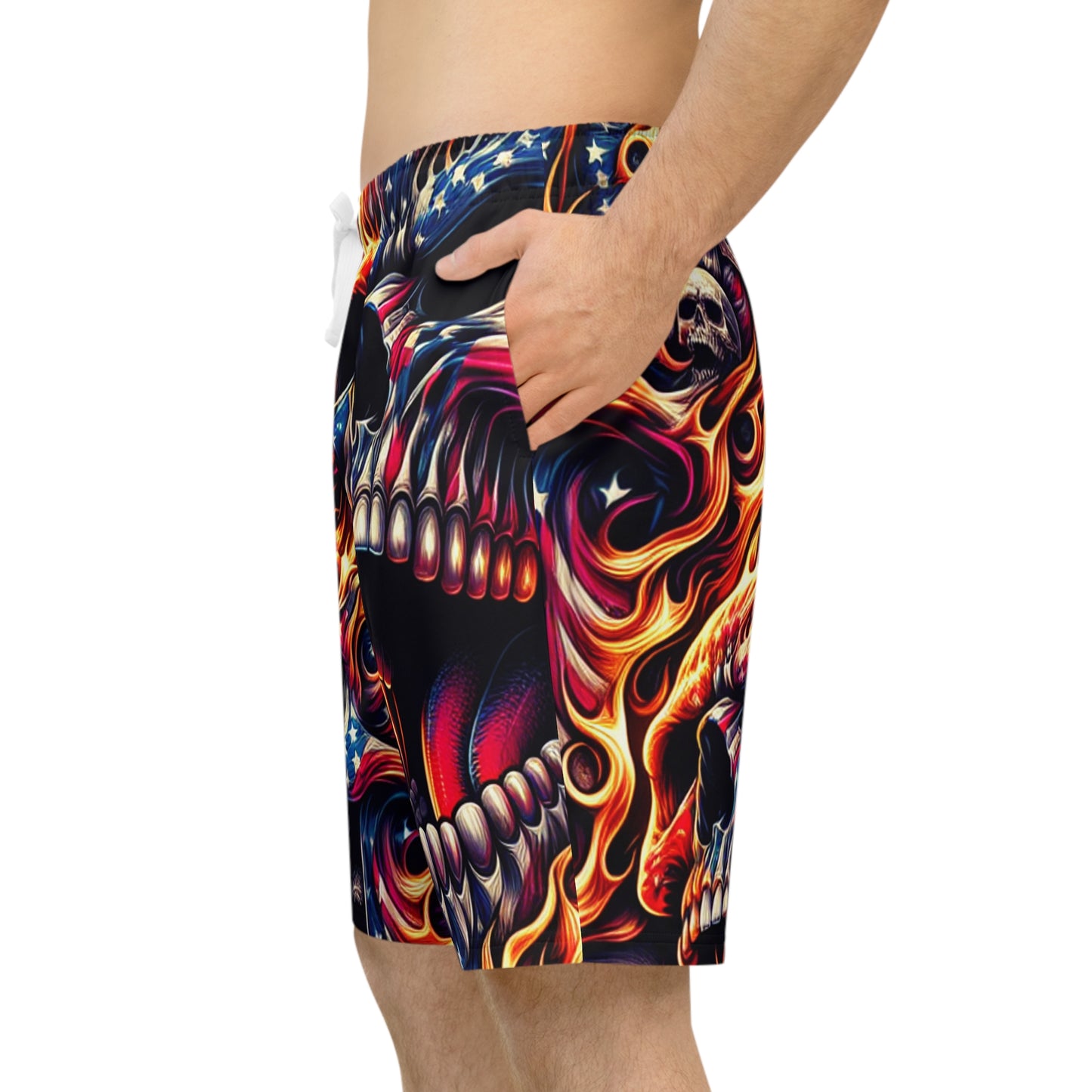 Inferno Patriot Tattooed Skull Spectrum Shorts - Patriotic Streetwear