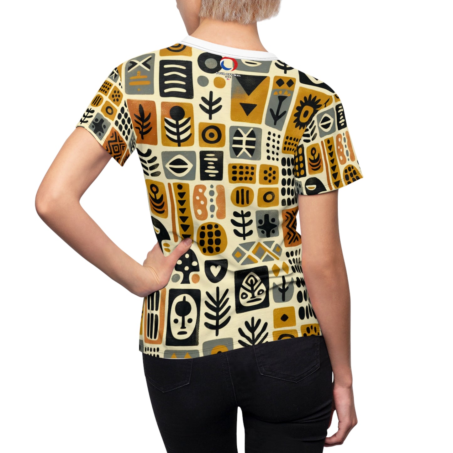 African Mud Cloth Style Women's T-Shirt - Modern African Art Apparel - African Tribal Pattern-Inspired Tee