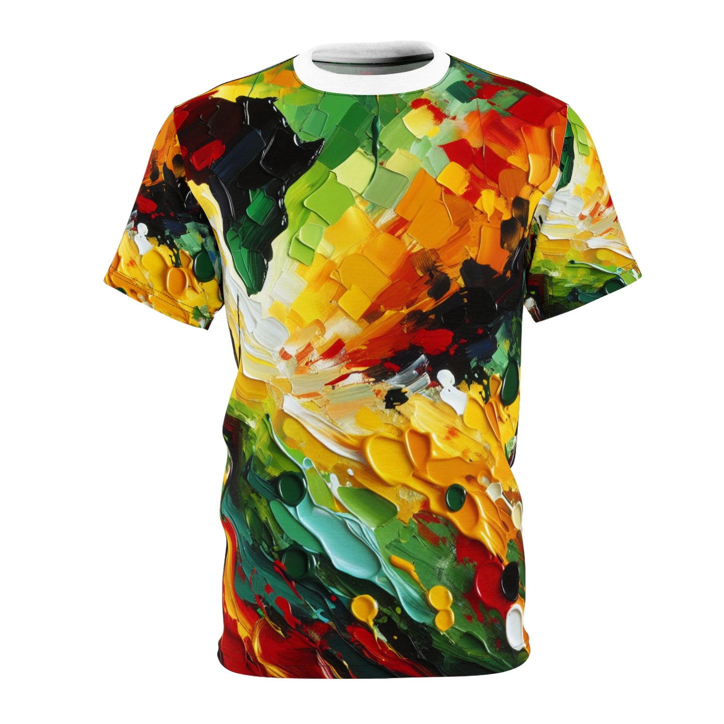 Rastafarian Abstract Art T-Shirt - Vibrant Colors & Energy, Celebrating Unity & Freedom - Rastafarian Abstract Art-Inspired Tee