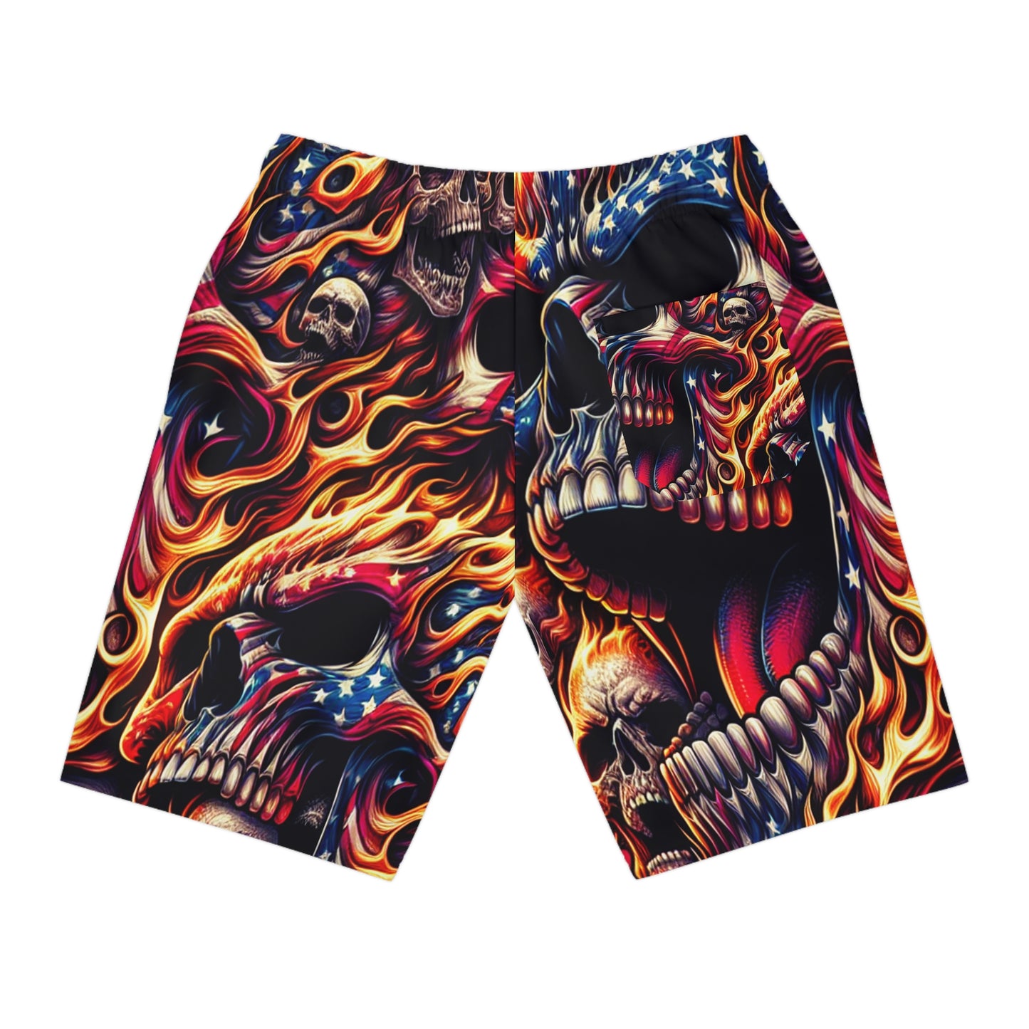 Inferno Patriot Tattooed Skull Spectrum Shorts - Patriotic Streetwear