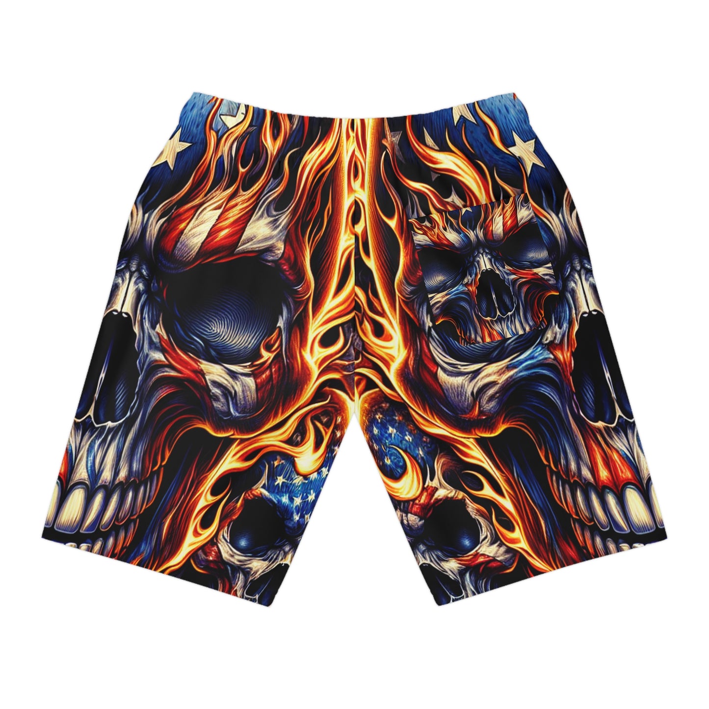 Inferno Skull Patriotic Havoc Shorts - Patriotic Streetwear Shorts