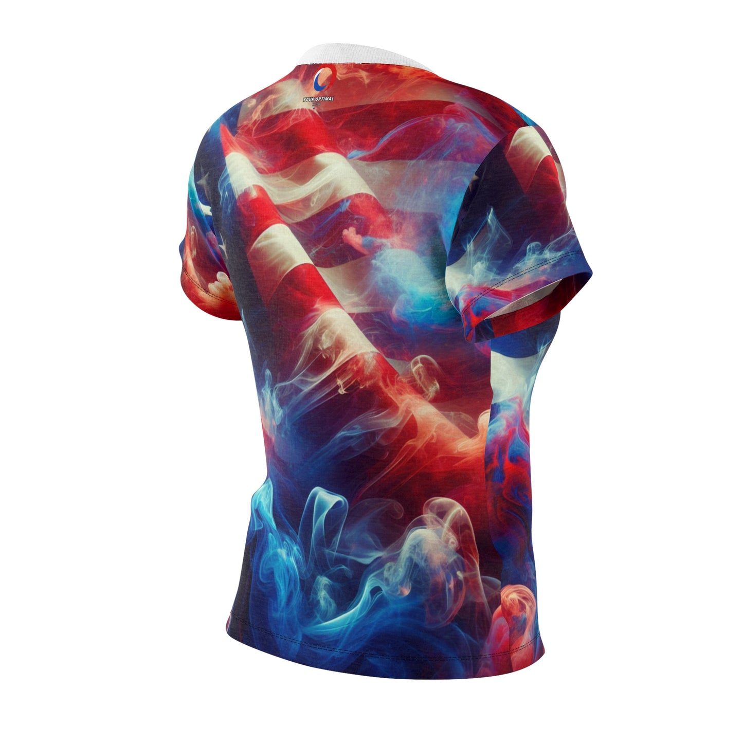 Women's Mystical American Flag T-shirt: Dreamy, Artistic, Fluid Design Celebrating Unity & Pride - Patriotic Streetwear Tee