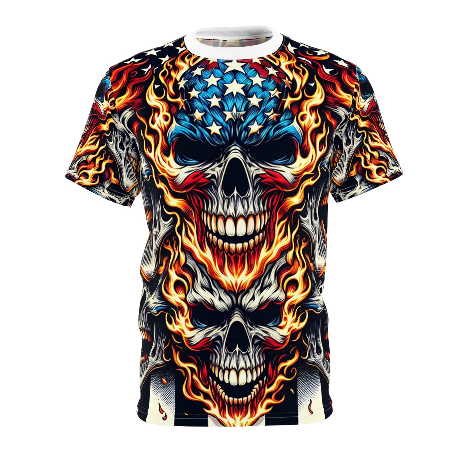 Spiritflame Sovereignty: Ghostly Glare - Patriotic Streetwear Tee