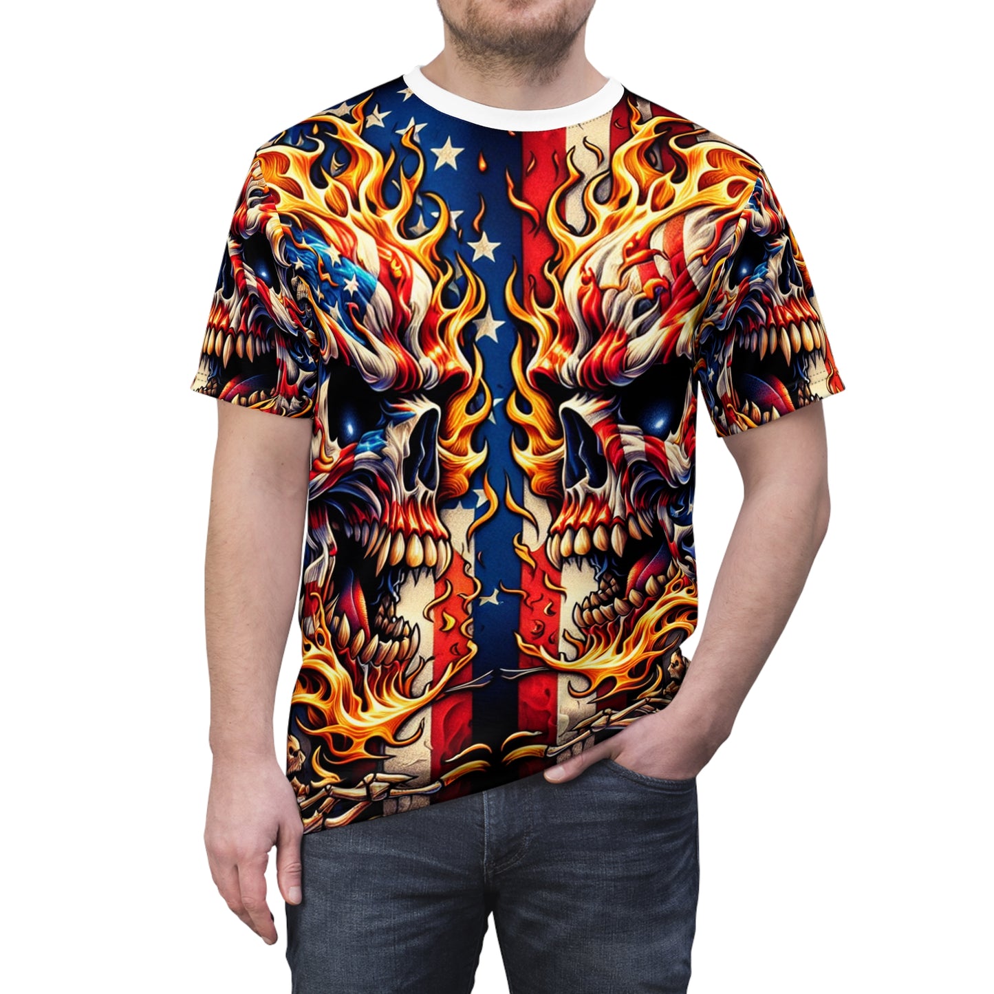 Skullforge Searing Stripes Shirt - Patriotic Streetwear Tee