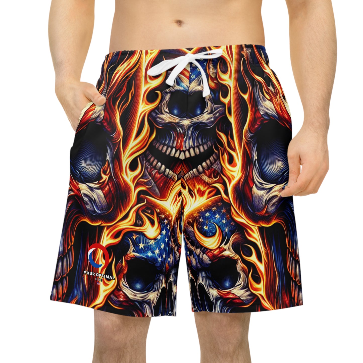 Inferno Skull Patriotic Havoc Shorts - Patriotic Streetwear Shorts