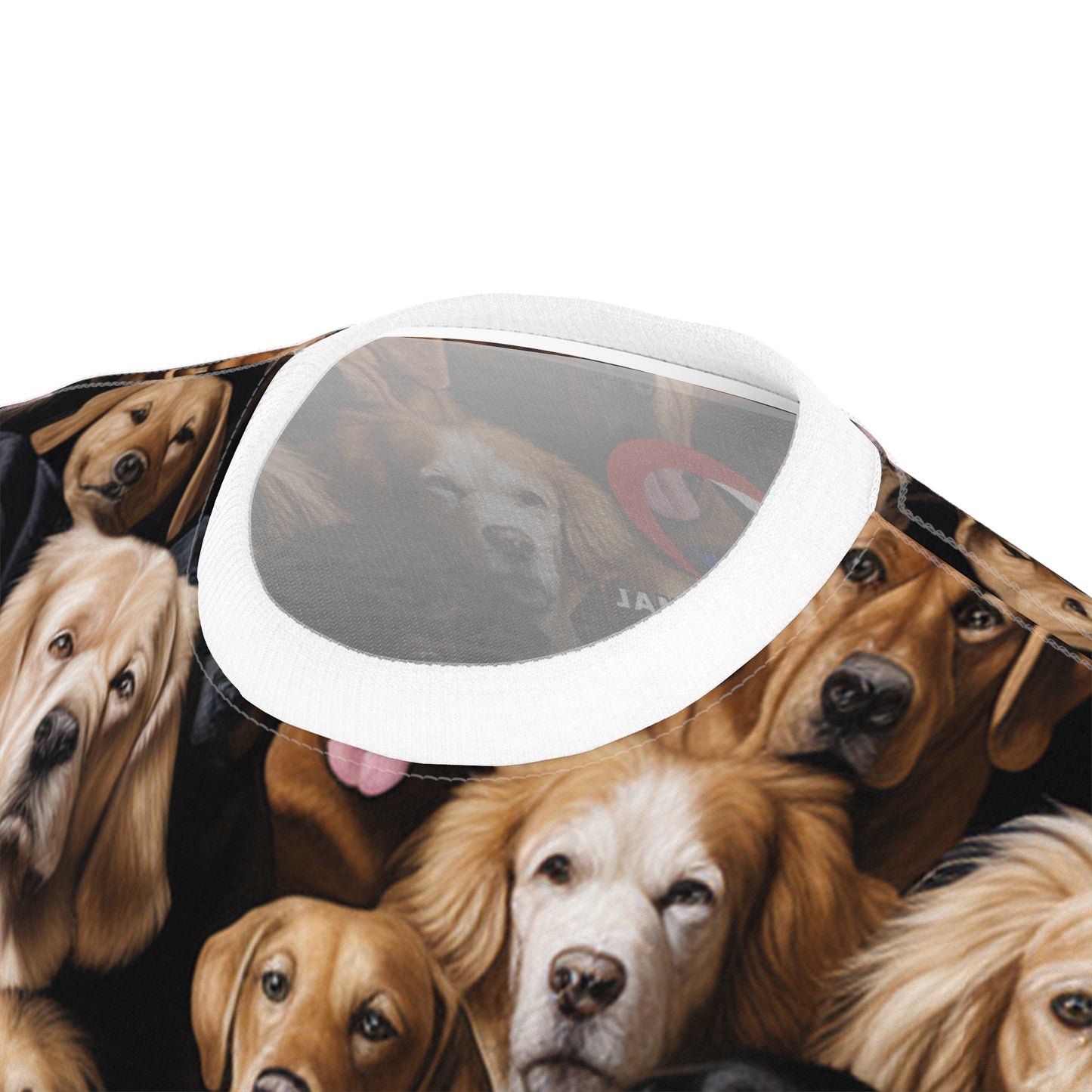 Canine Kaleidoscope: Ultra-Photorealistic Multi-Breed Dog Patterned T-Shirt - Dog Breed Fashion Tee