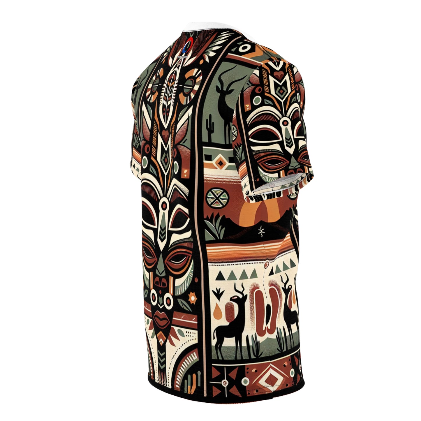 African-Mystique Meets Southwest Skyline: Tribal Totem Symmetric Art T-Shirt - African Tribal Pattern-Inspired Tee