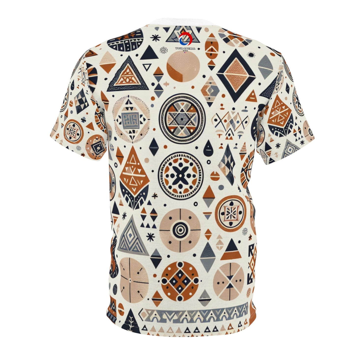 Berber Traditions Artistry Tee: Geometric Storytelling, Earthy Tone Tattoo-Inspired Design - African Tribal Pattern-Inspired