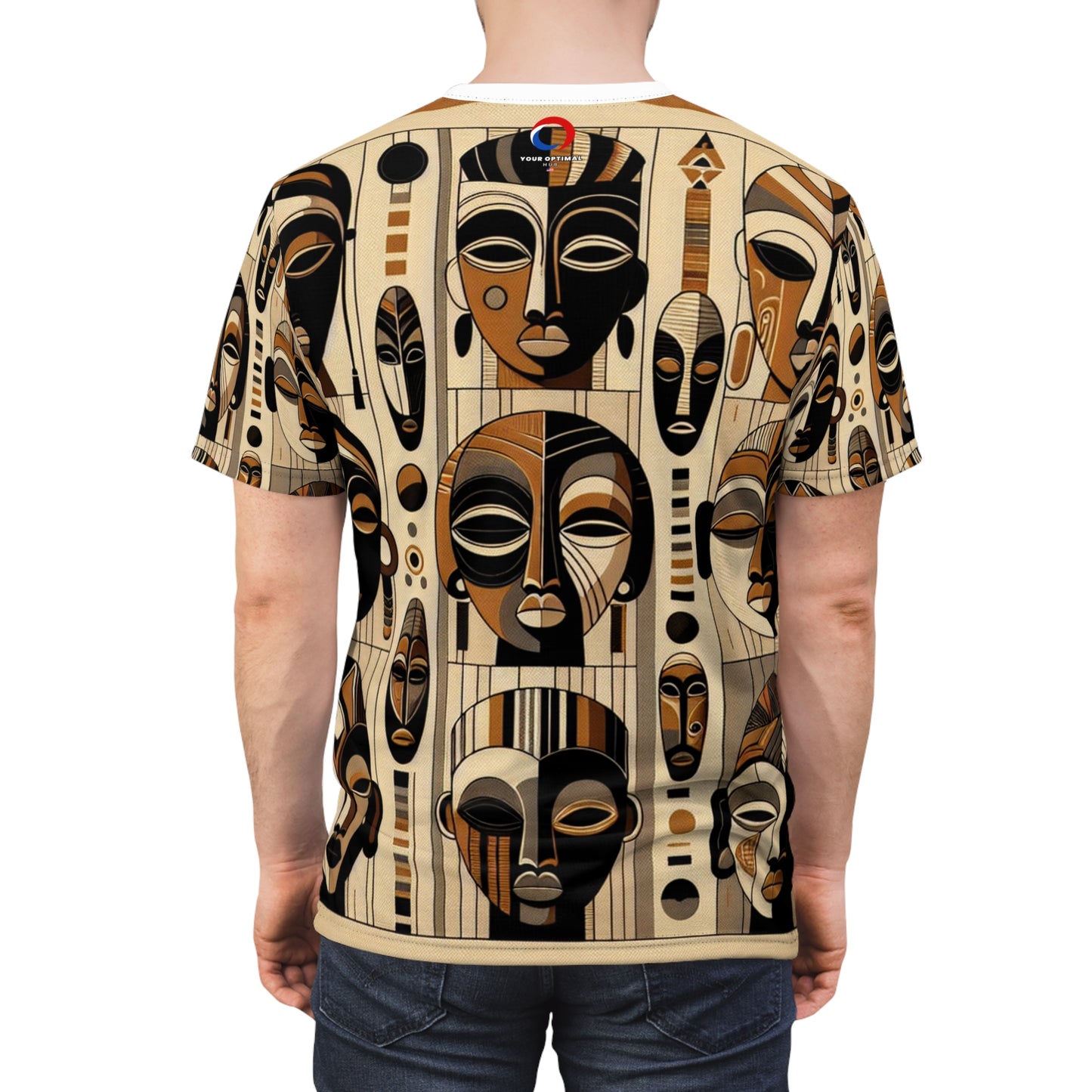 African Masks Gallery T-shirt - Vibrant Heritage & Contemporary Art Fusion Tee - African Tribal Pattern-Inspired Apparel