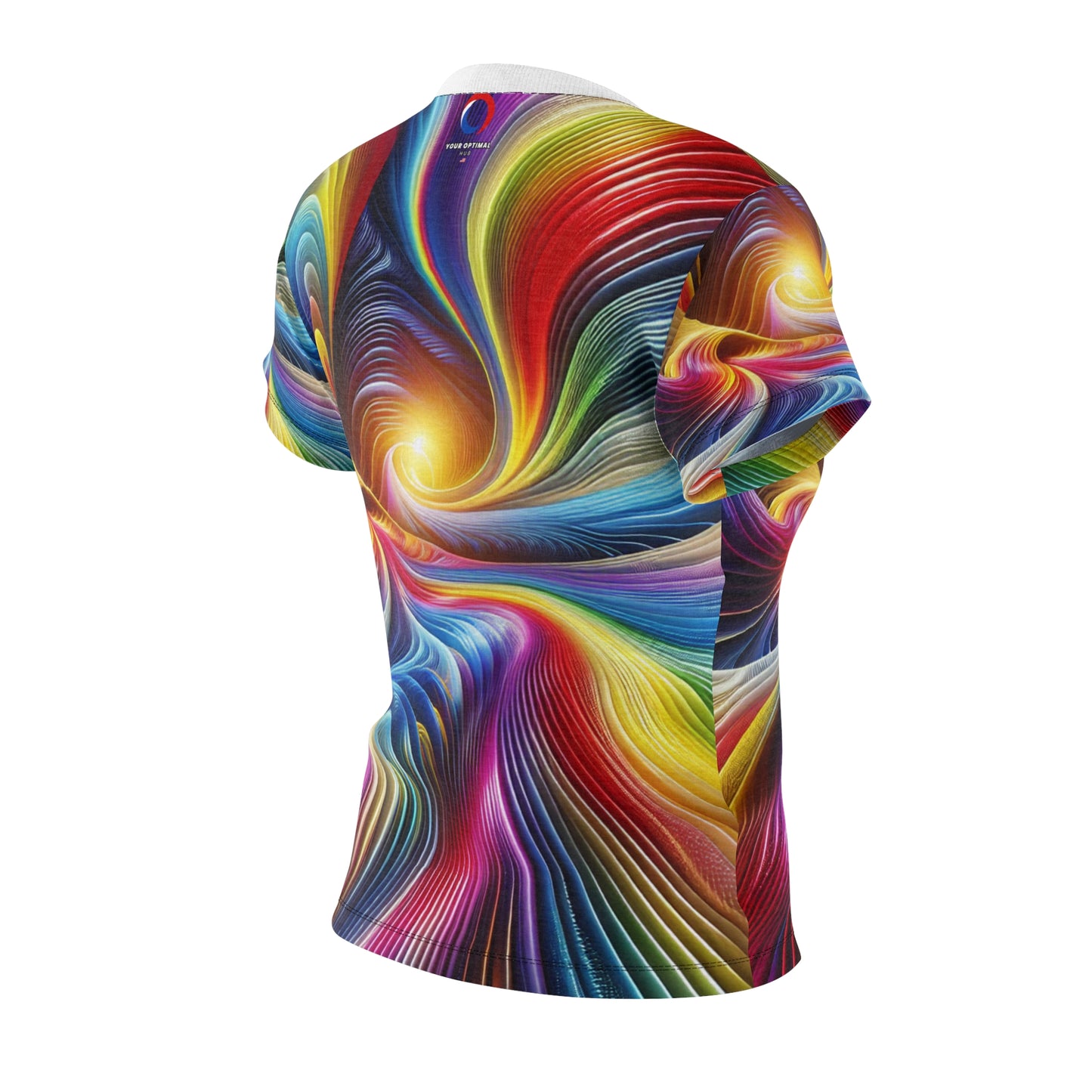 Surreal Psychedelic Vortex Women's T-Shirt: Vibrantly Abstract, Rainbow-Hued, Hypnotic Artwork Tee - Women's Trippy Tee