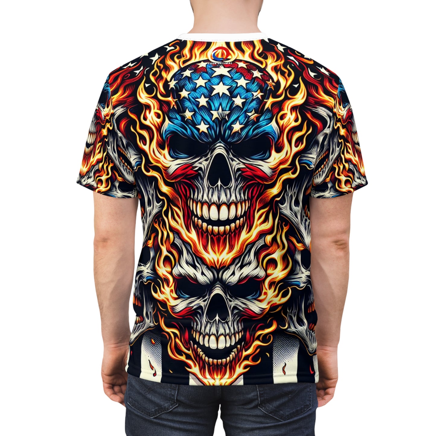 Spiritflame Sovereignty: Ghostly Glare - Patriotic Streetwear Tee