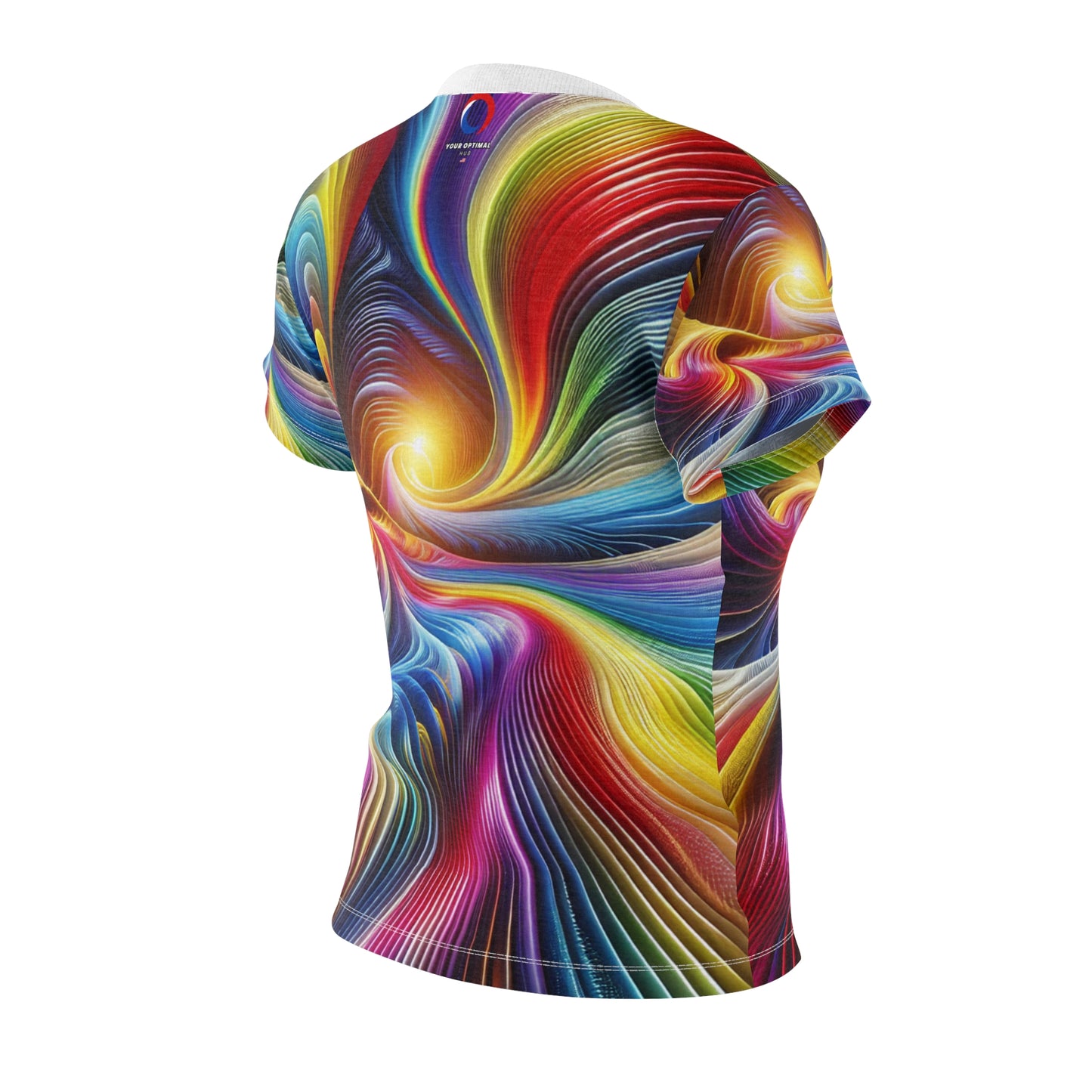 Surreal Psychedelic Vortex Women's T-Shirt: Vibrantly Abstract, Rainbow-Hued, Hypnotic Artwork Tee - Women's Trippy Tee