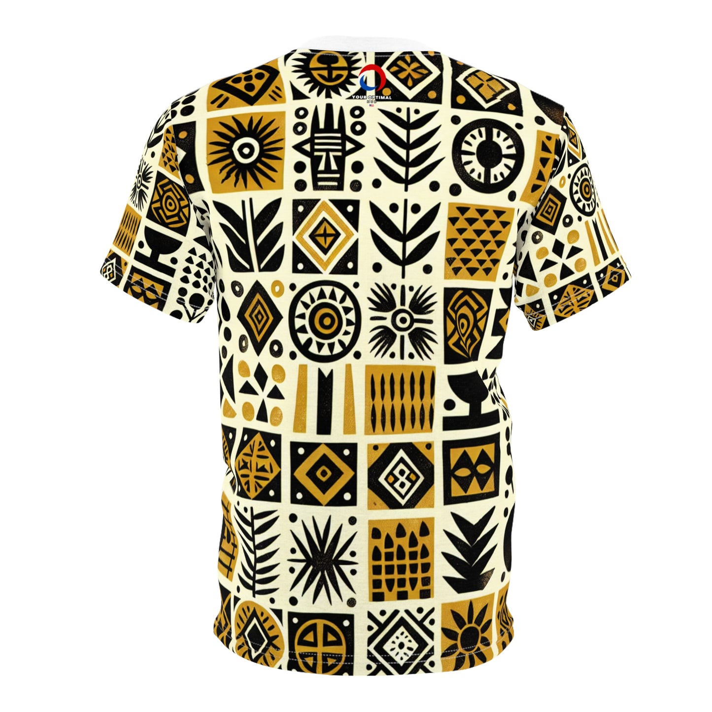 African Mud Cloth-Inspired Tee - Handcrafted African Design, Block-Printed Tribal Motifs - African Tribal Pattern-Inspired