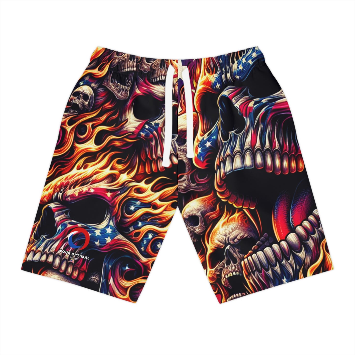 Inferno Patriot Tattooed Skull Spectrum Shorts - Patriotic Streetwear