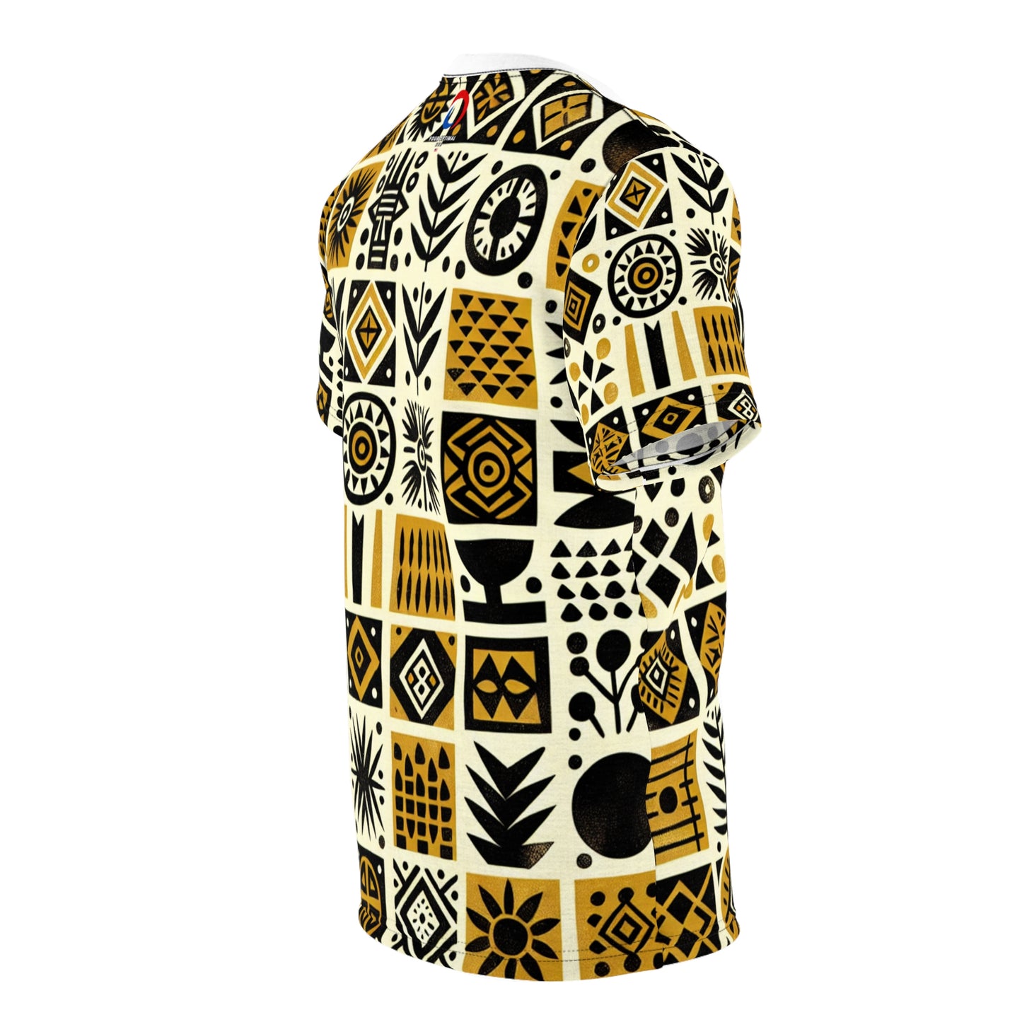 African Mud Cloth-Inspired Tee - Handcrafted African Design, Block-Printed Tribal Motifs - African Tribal Pattern-Inspired