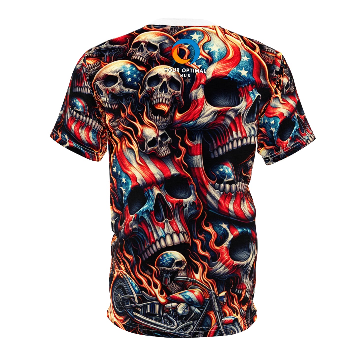 Blaze Banners: Skulls & Stripes Spectacle - Patriotic Streetwear