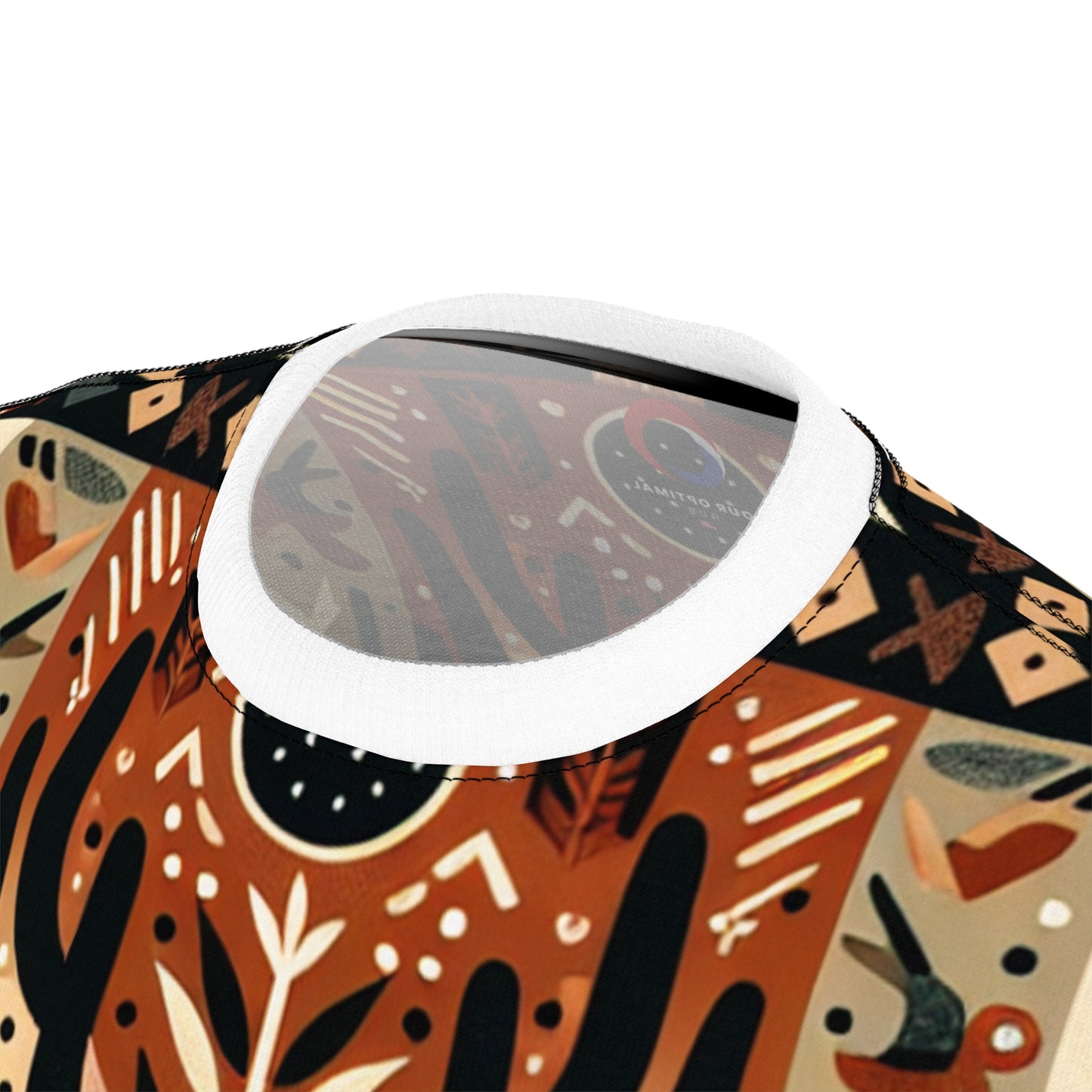 African-Desert Fusion Tee: Tribal Totem and Southwest Nature Tapestry in Earthy Tones - African Tribal Pattern-Inspired