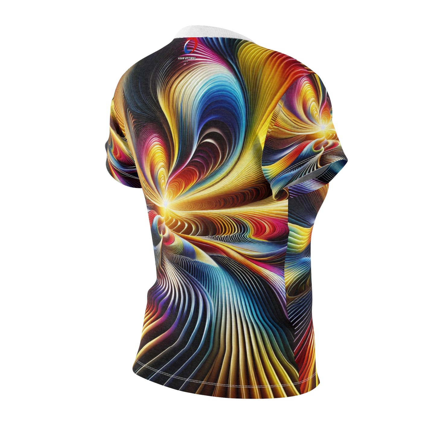 Psychedelic Vortex Women's Tee - Hypnotic Rainbow-Hued Kaleidoscopic Spiral Design with Lustrous Light Rays - Women's Trippy Tee