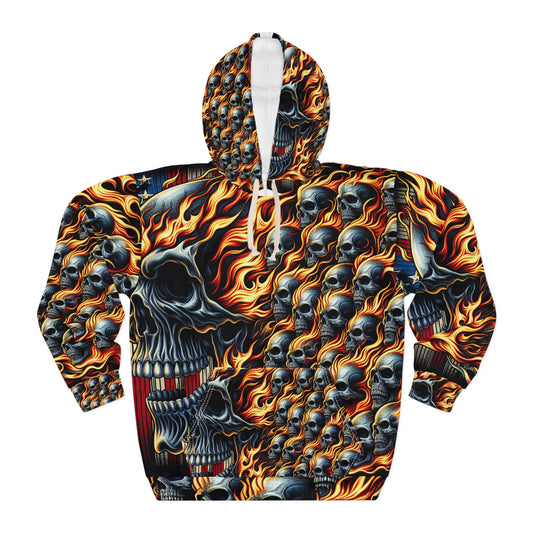 Immortal Fireworks Skull Pullover - Patriot Blaze Hoodie