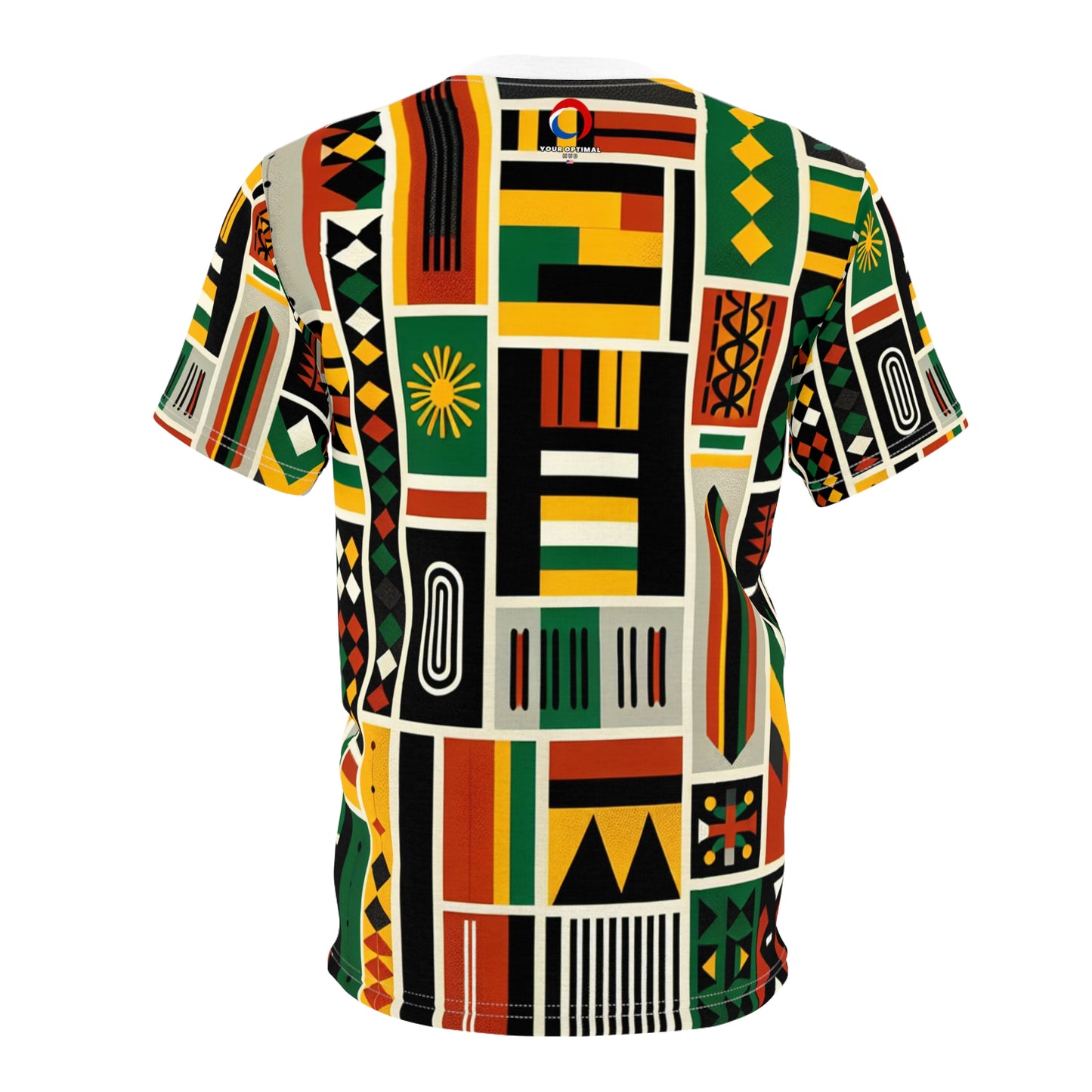 Pan-African Legacy Tee: Vibrant Kente-Adinkra Community Artwork in Bold Colors - African Tribal Pattern-Inspired Tee