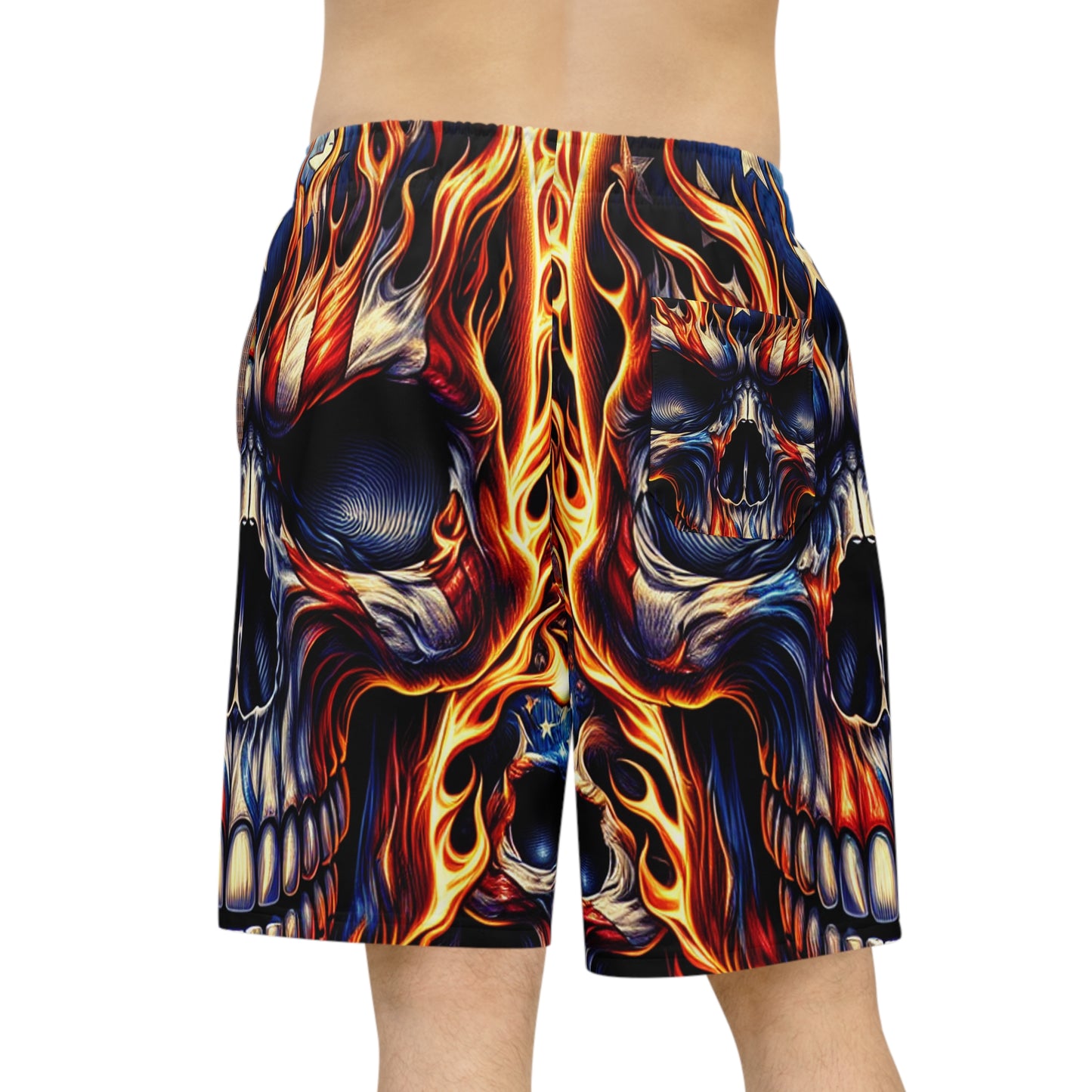 Inferno Skull Patriotic Havoc Shorts - Patriotic Streetwear Shorts