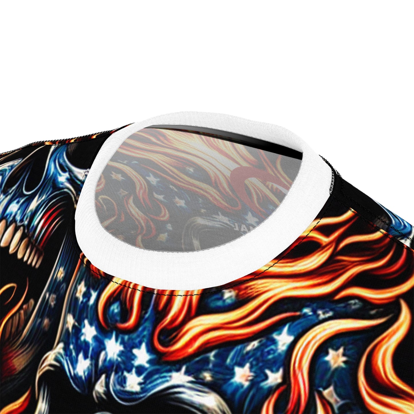 InfernoLiberty Threads: Skullscape Blaze - American Pride Tee