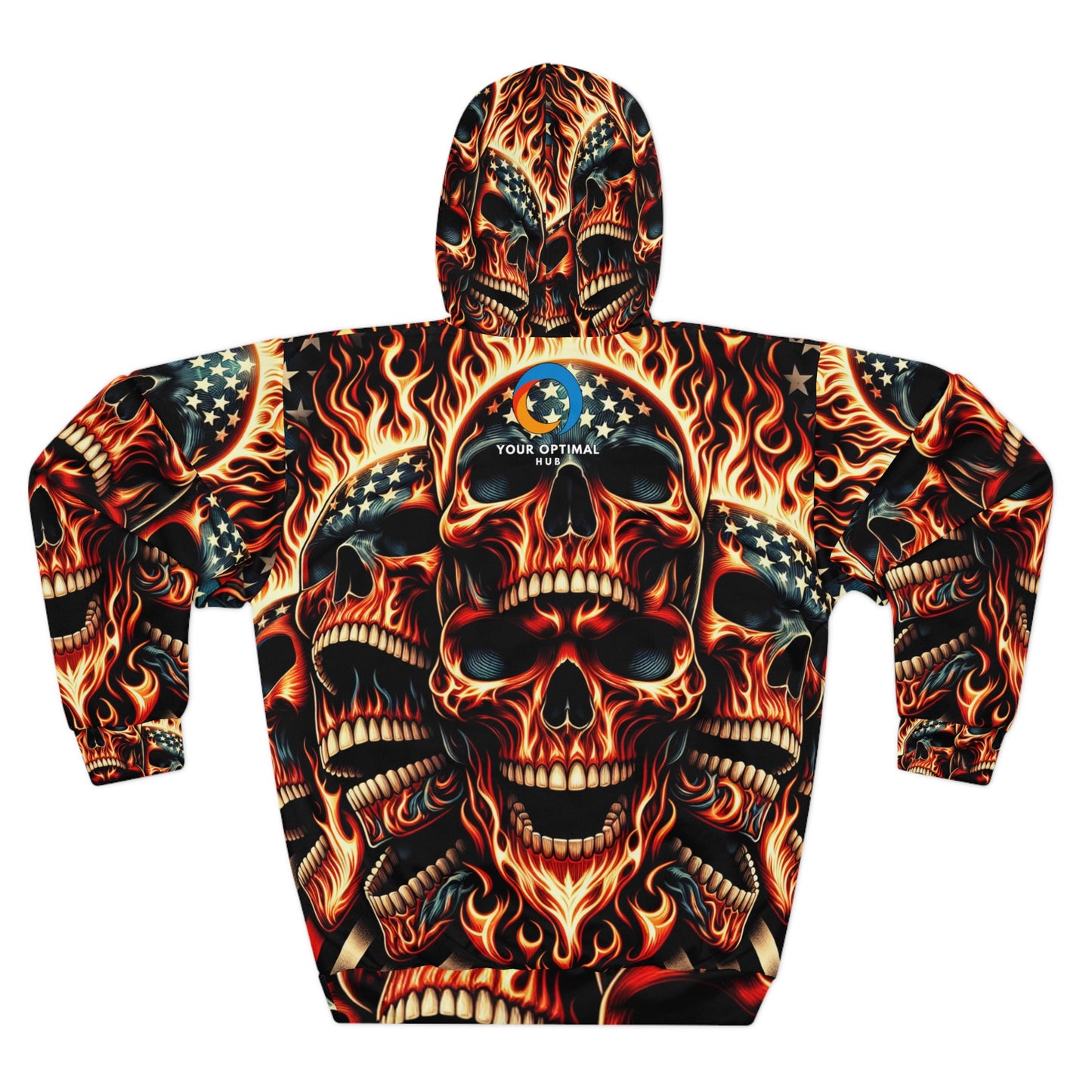 Lethal Luminance Skull Fashion - Patriot Blaze Hoodie