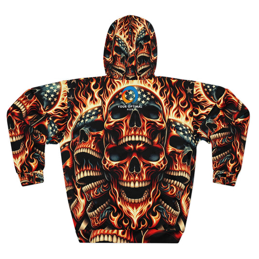 Lethal Luminance Skull Fashion - Patriot Blaze Hoodie