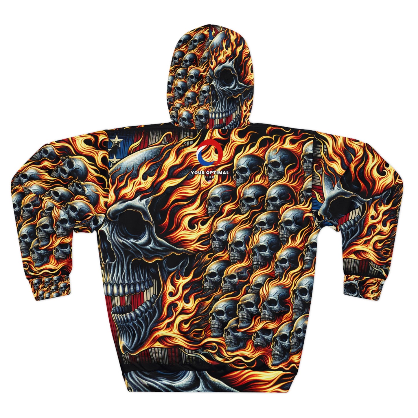 Immortal Fireworks Skull Pullover - Patriot Blaze Hoodie