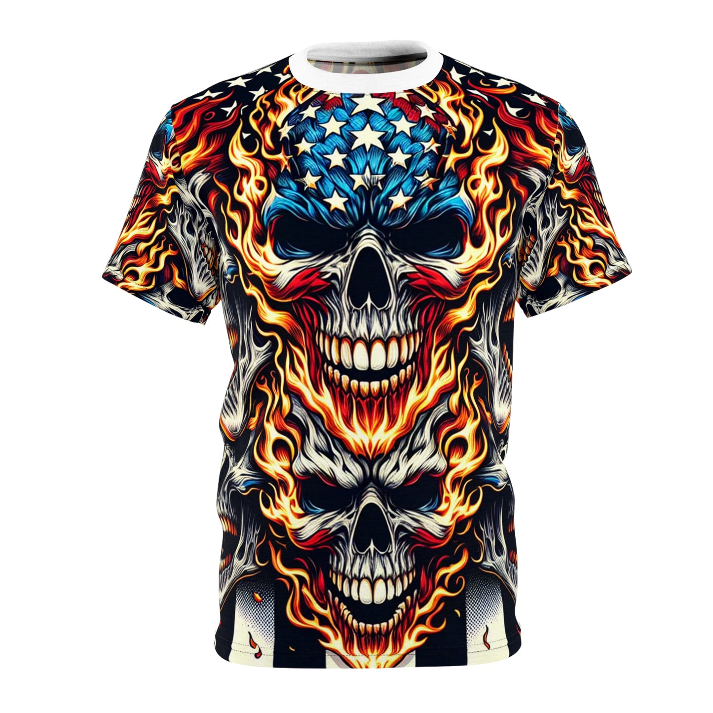 Spiritflame Sovereignty: Ghostly Glare - Patriotic Streetwear Tee