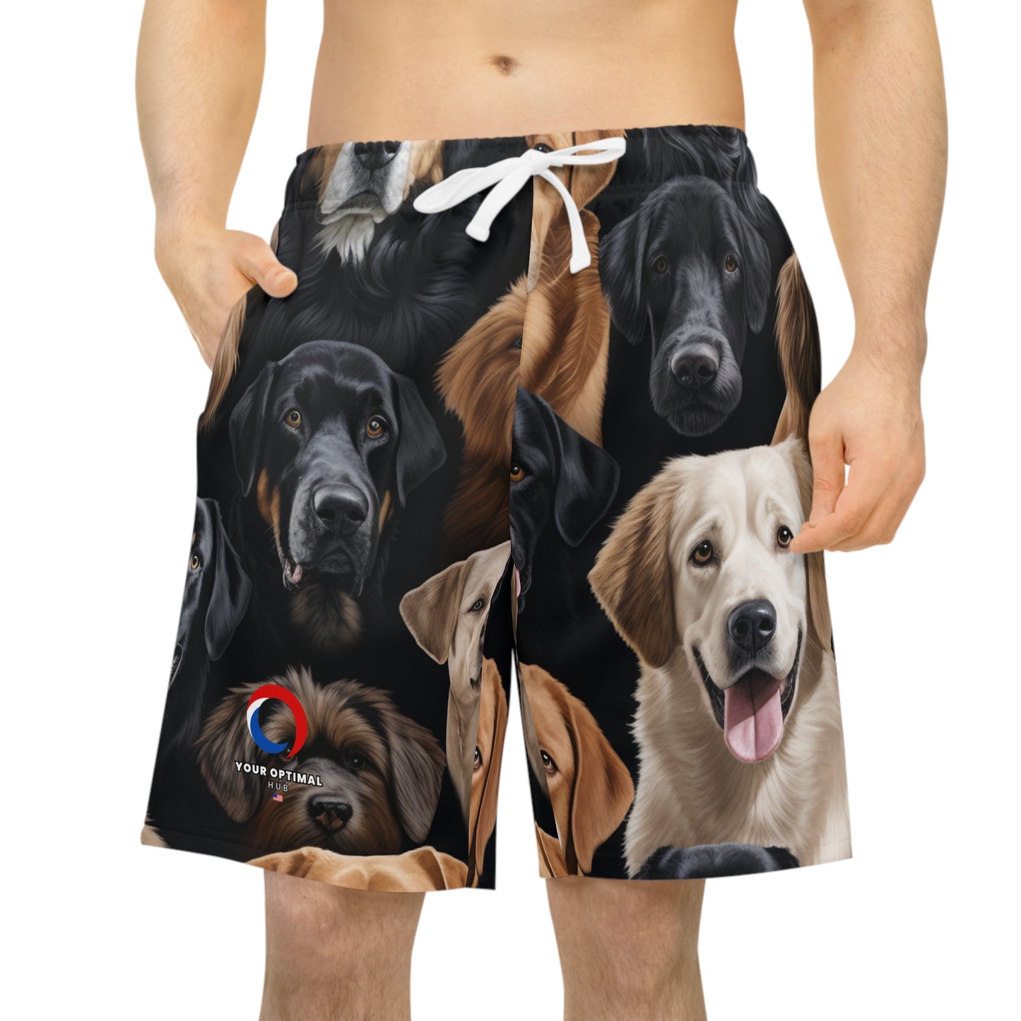 Barking Beauties Photographic Shorts - Bold Dog Art Shorts