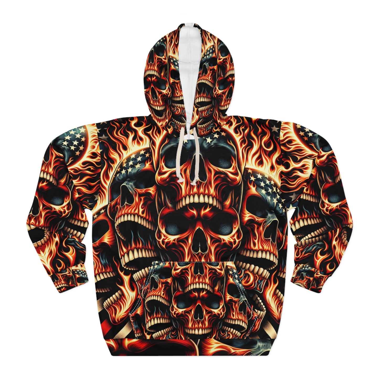 Lethal Luminance Skull Fashion - Patriot Blaze Hoodie