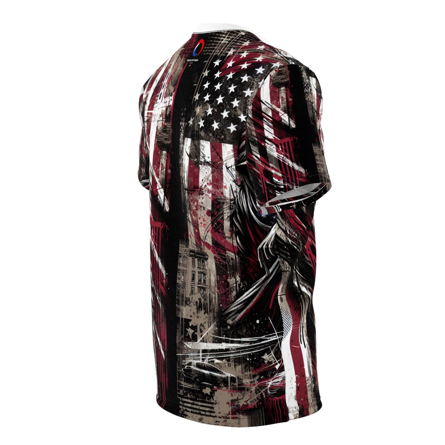 Urban Rebellion: Raw & Resilient American Flag Graffiti Grunge Streetwear T-Shirt - Patriotic Streetwear Tee