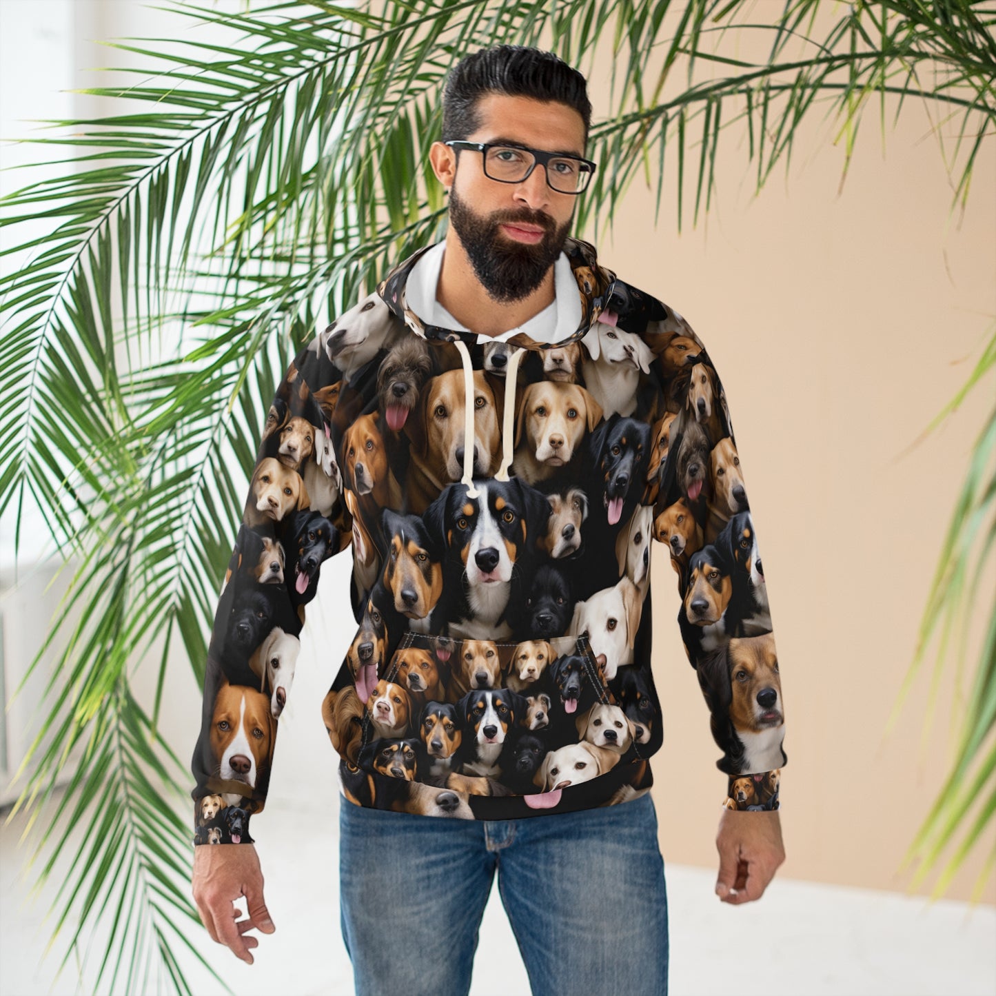 Hyper-Detailed Dog Scene Hoodie - Bold Dog Art Hoodie