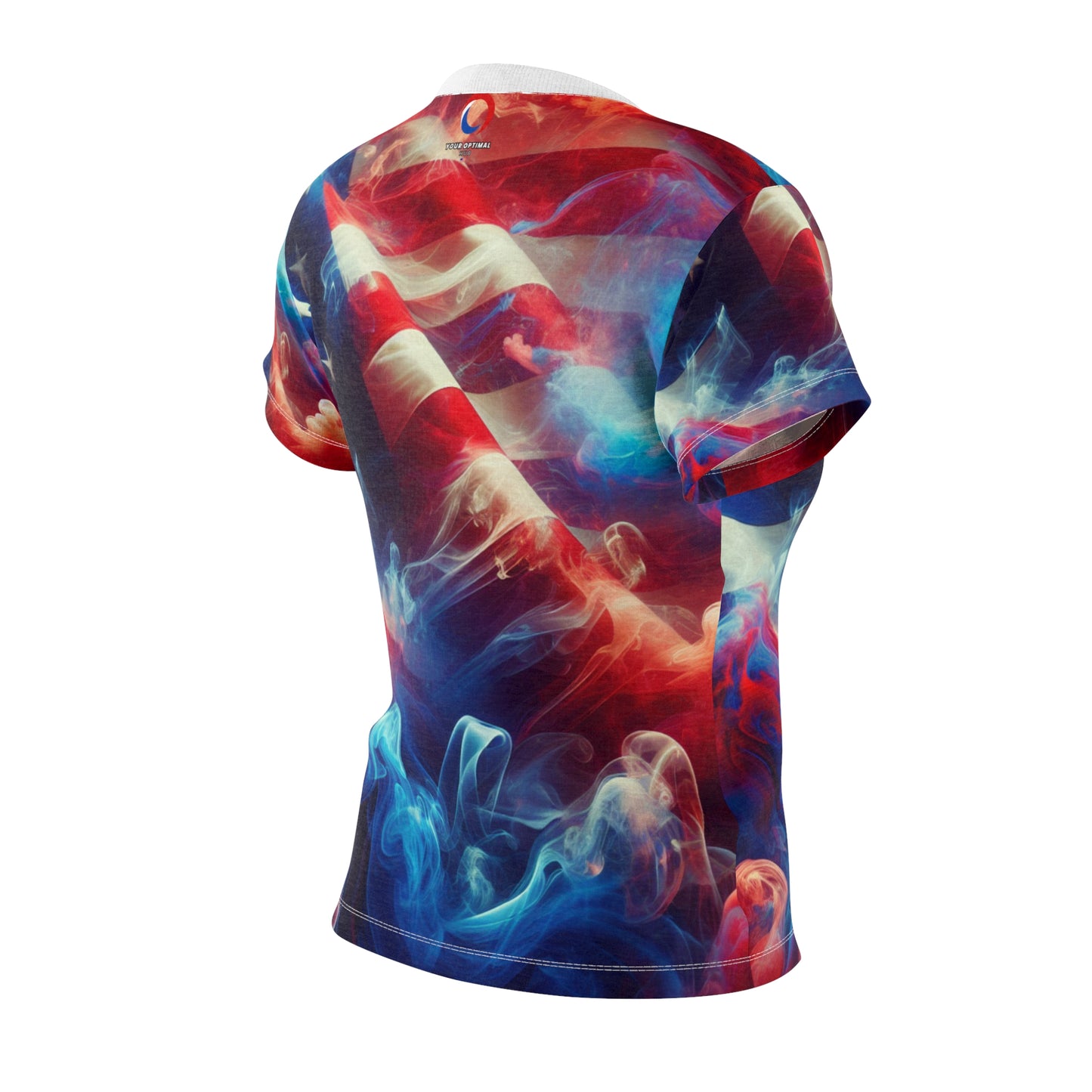 Women's Mystical American Flag T-shirt: Dreamy, Artistic, Fluid Design Celebrating Unity & Pride - Patriotic Streetwear Tee