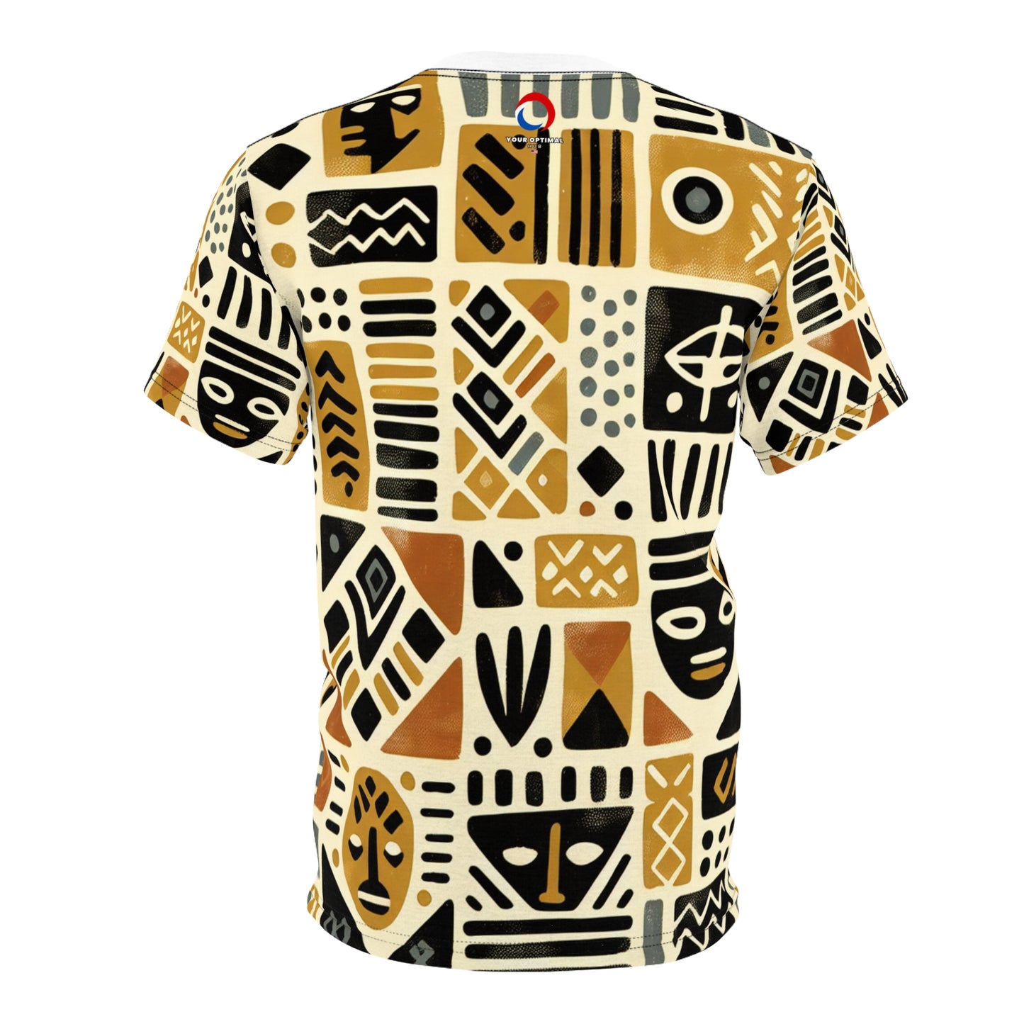 African Mud Cloth-Inspired T-Shirt, Block-Printed Abstract & Tribal Motifs - African Tribal Pattern-Inspired Apparel