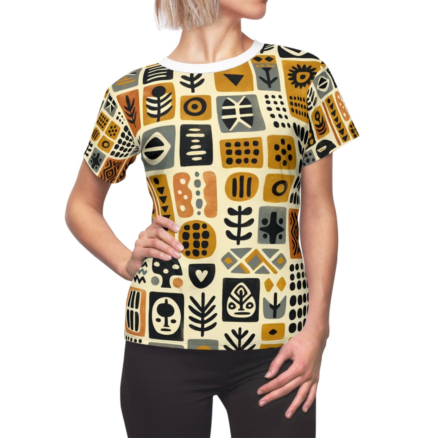 African Mud Cloth Style Women's T-Shirt - Modern African Art Apparel - African Tribal Pattern-Inspired Tee