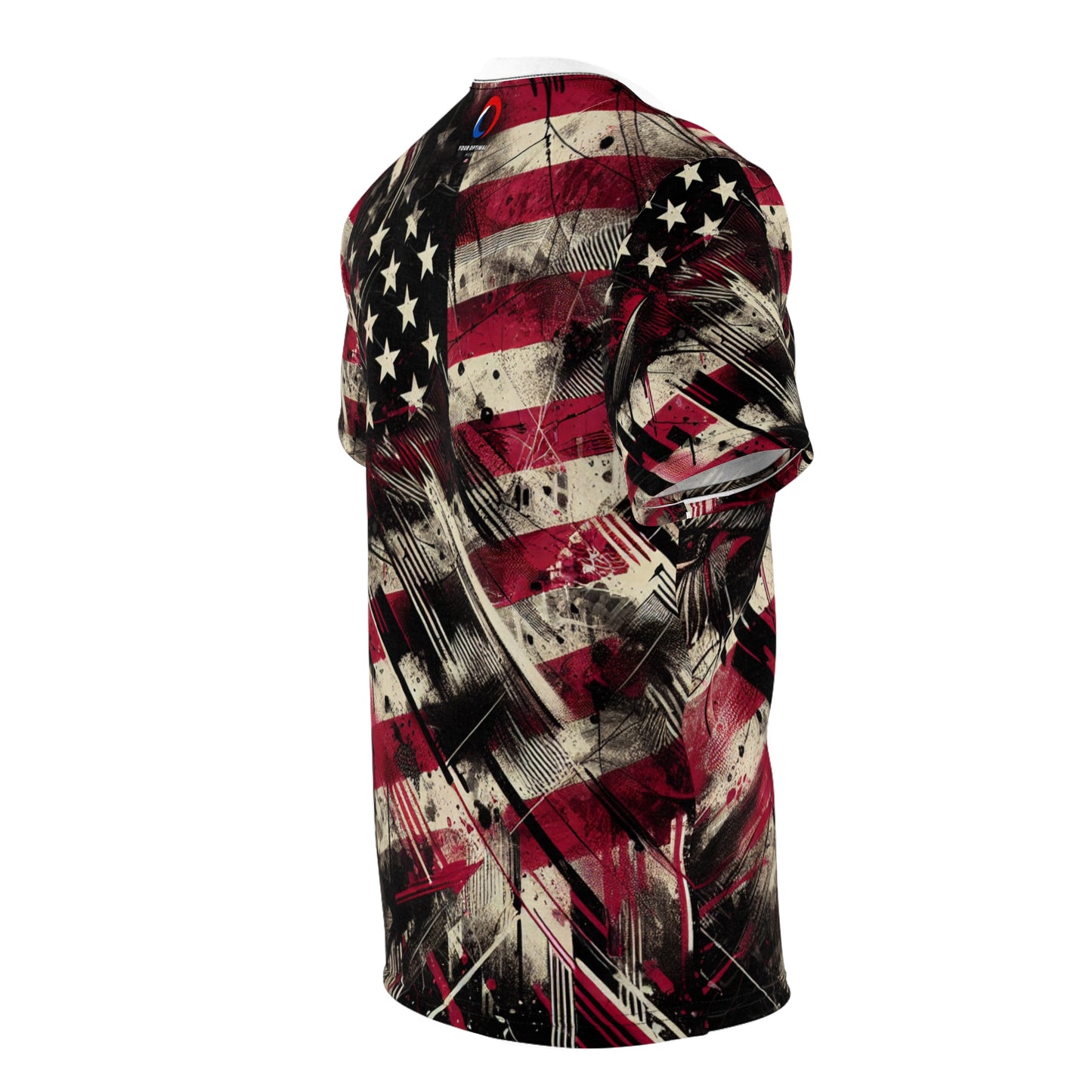 Urban Resilience: Grunge Streetwear T-Shirt - Powerful Weathered American Flag Graffiti Design - Patriotic Edgy Fashion Essential - Patriotic Streetwear Tee