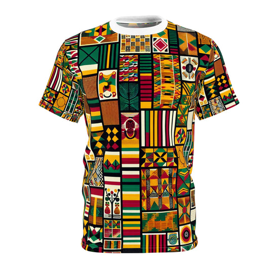 Vibrant Pan-African Heritage T-Shirt - Geometric Unity & Cultural Symbolism Tee - African Tribal Pattern-Inspired